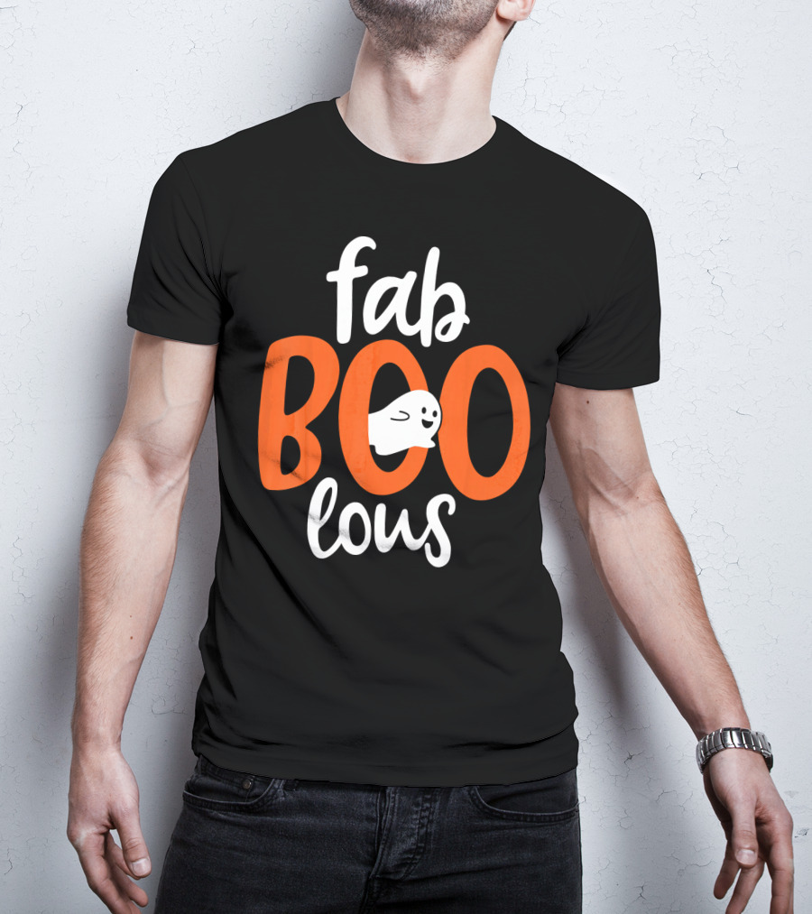 Fab BOO Lous Funny Fabulous Halloween Cel Ghost Image T-Shirt