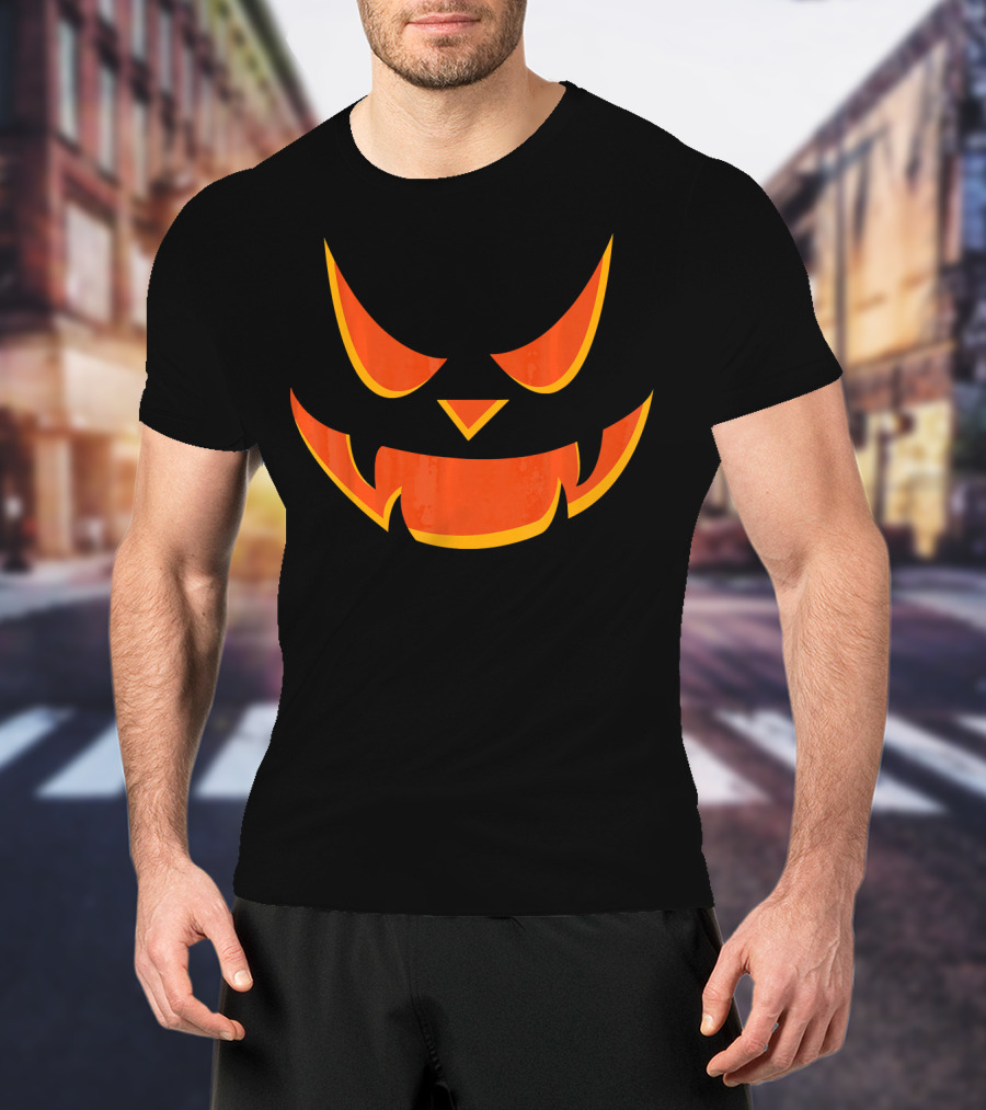 Scary Pumpkin Face Jack O Lantern Halloween T-Shirt