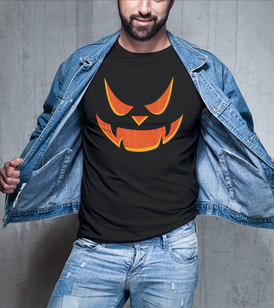 Scary Pumpkin Face Jack O Lantern Halloween T-Shirt