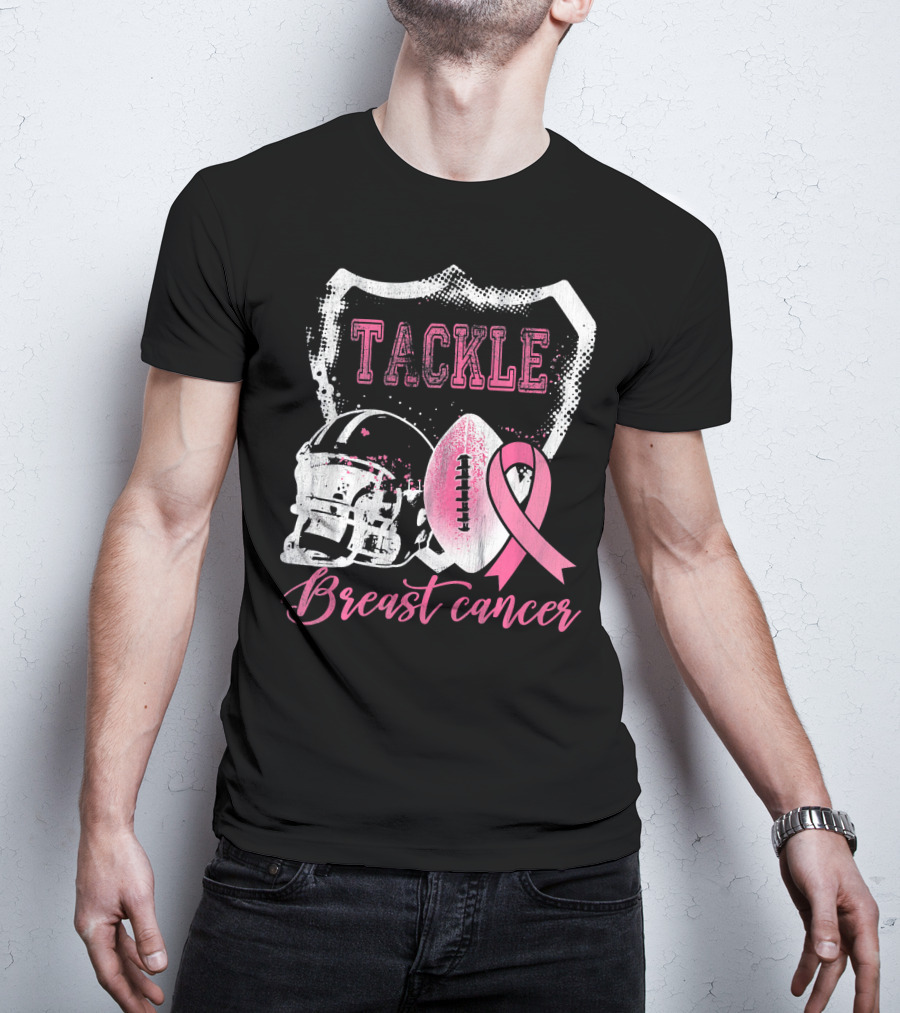 Tackle Breast Cancer Football Survivorship Awareness T-Shirt