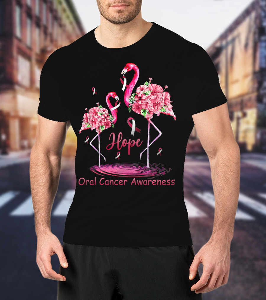 Hope Oral Cancer Awareness Flamingos T-Shirt