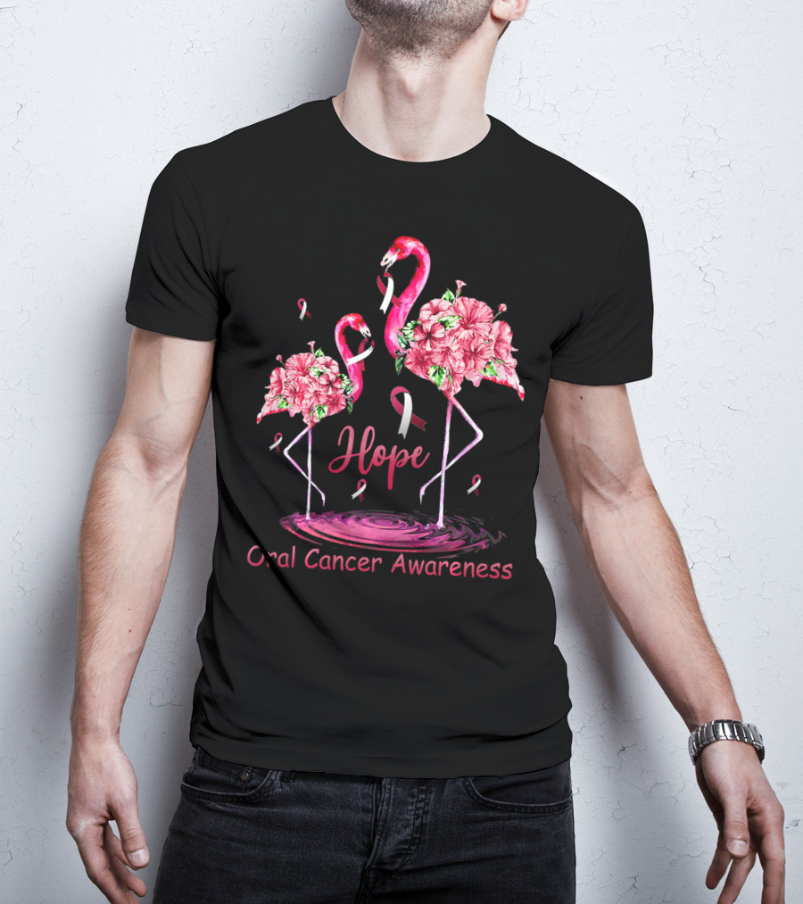 Hope Oral Cancer Awareness Flamingos T-Shirt
