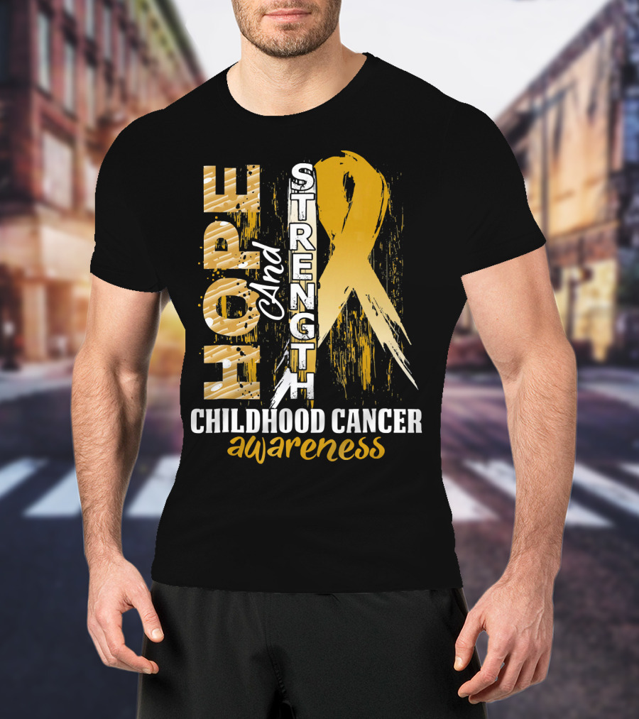 Hope And Strength Childhood Cancer Awareness T-Shirt