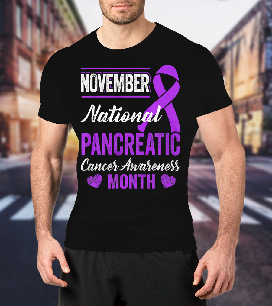 November National Pancreatic Cancer Awareness Month Purple T-Shirt