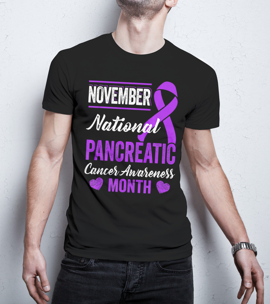 November National Pancreatic Cancer Awareness Month Purple T-Shirt