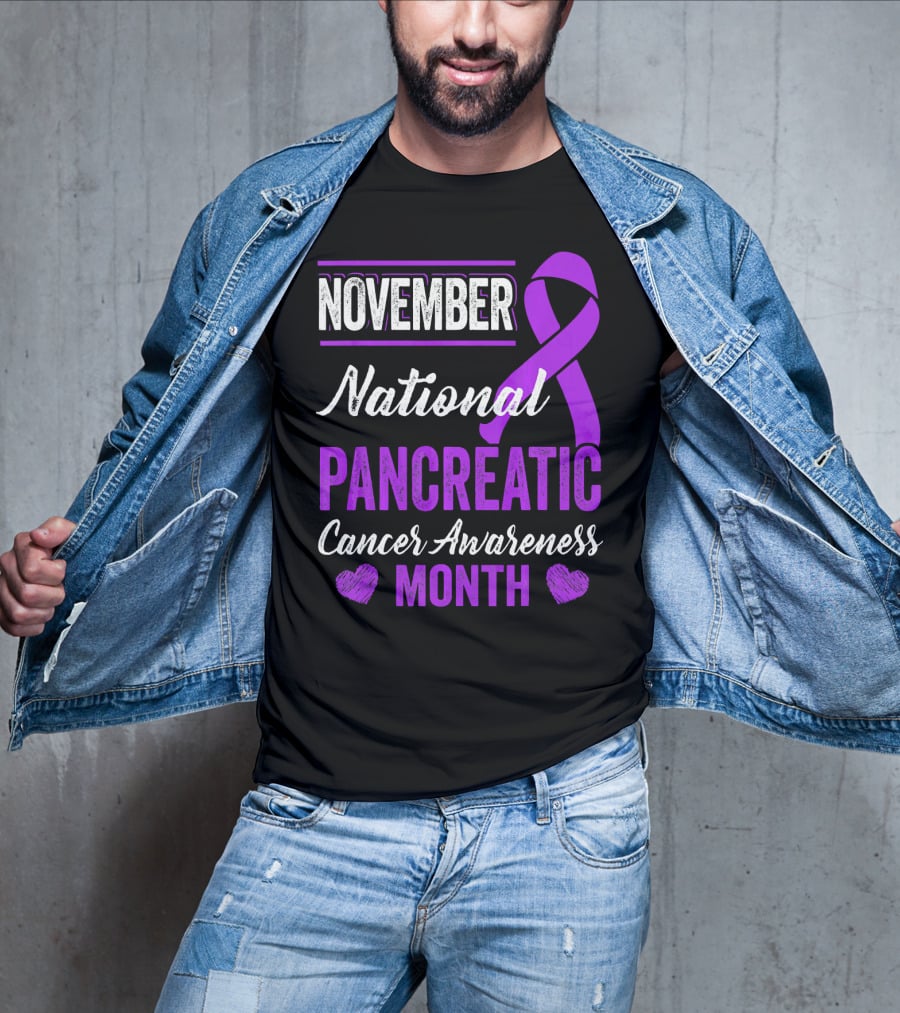 November National Pancreatic Cancer Awareness Month Purple T-Shirt