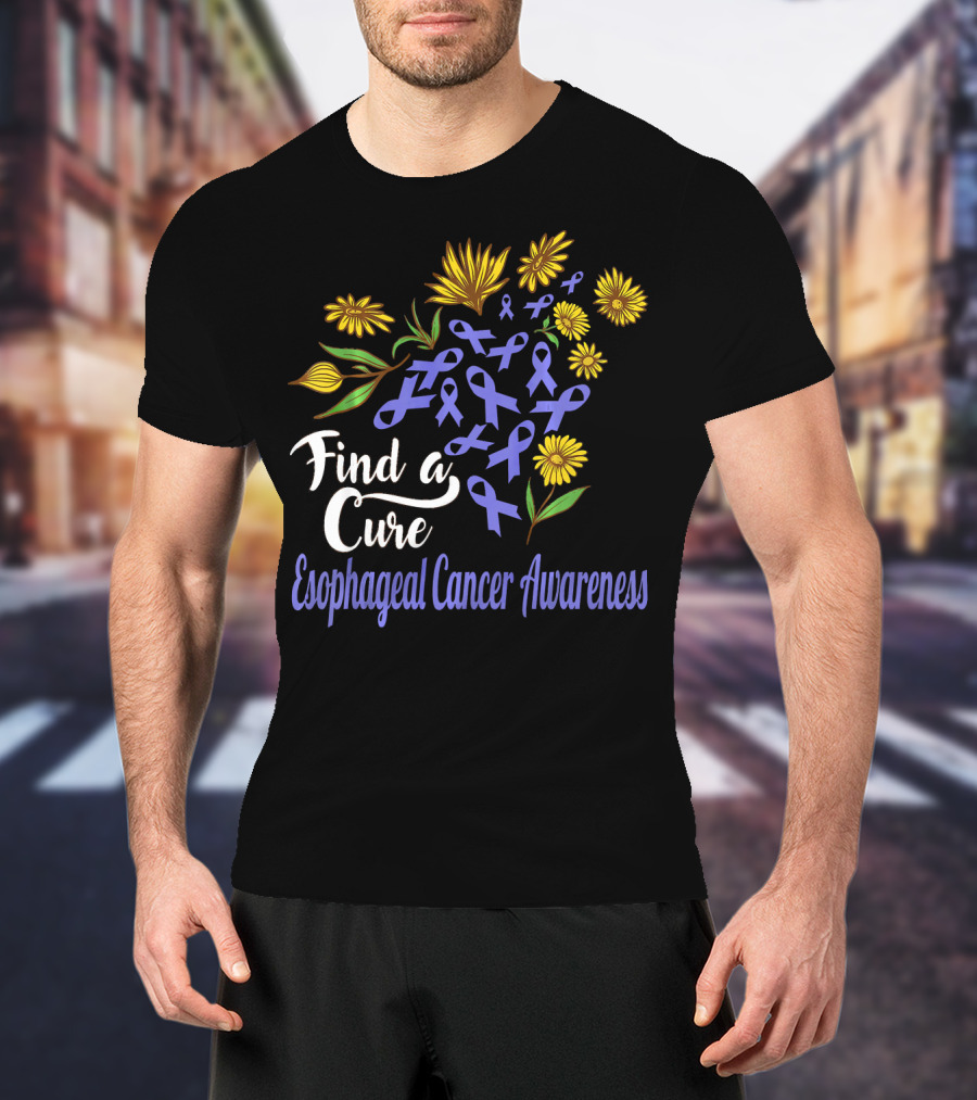 Find A Cure Esophageal Cancer Awareness Sunflower T-Shirt