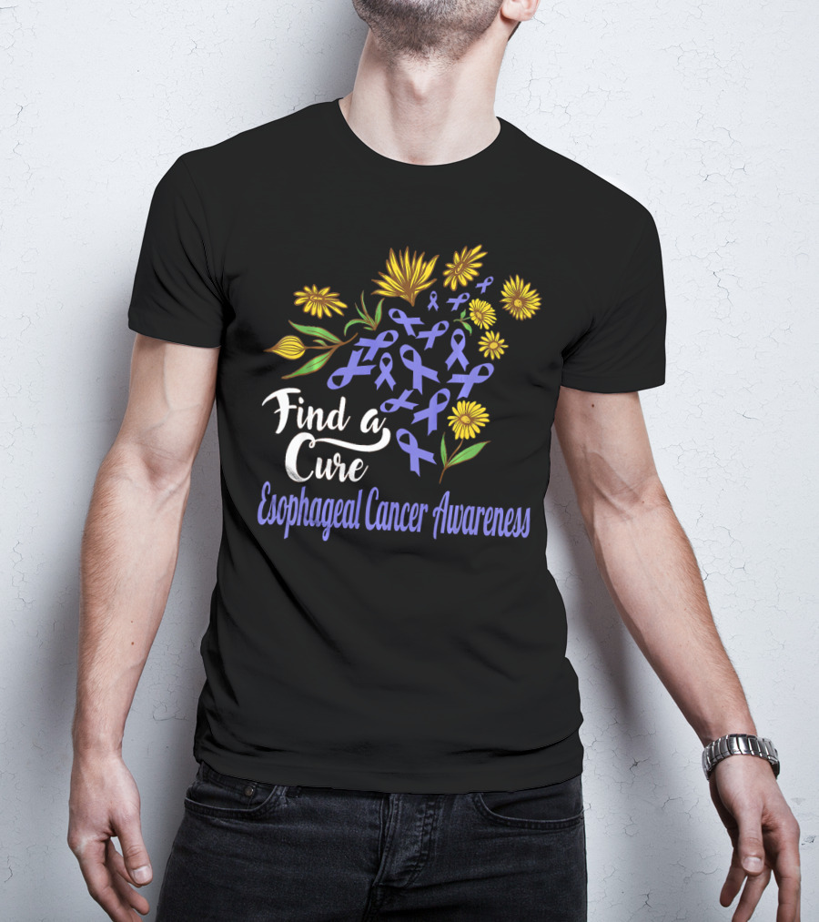 Find A Cure Esophageal Cancer Awareness Sunflower T-Shirt