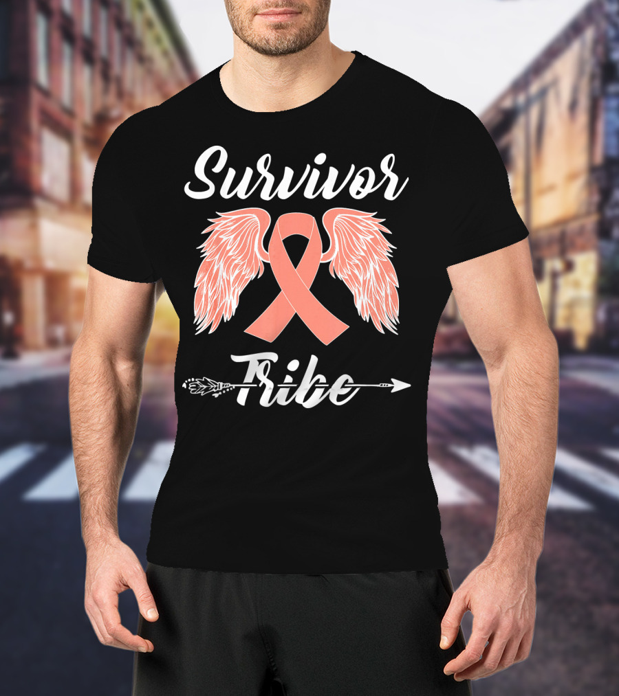 Survivor Tribe Ribbon Wings Arrow T-Shirt