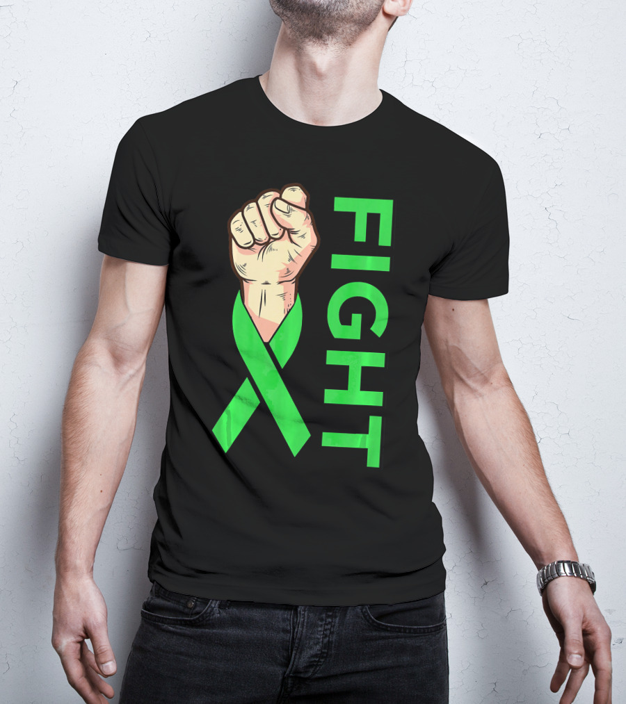 Fist Fight Bile Duct Cancer Green Ribbon Gallbladder T-Shirt