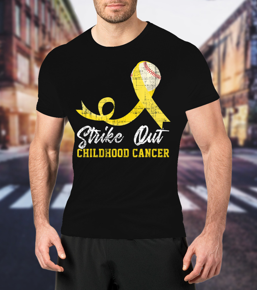 Strike Out Childhood Cancer Baseball Awareness T-Shirt