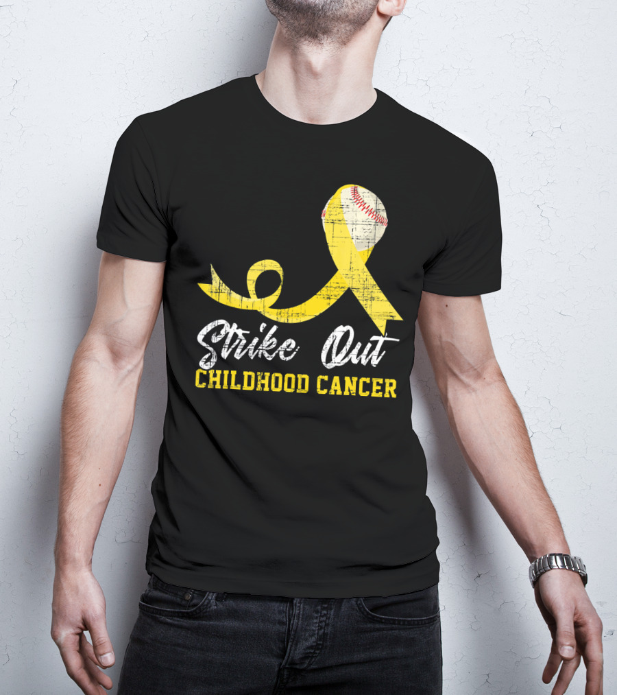 Strike Out Childhood Cancer Baseball Awareness T-Shirt
