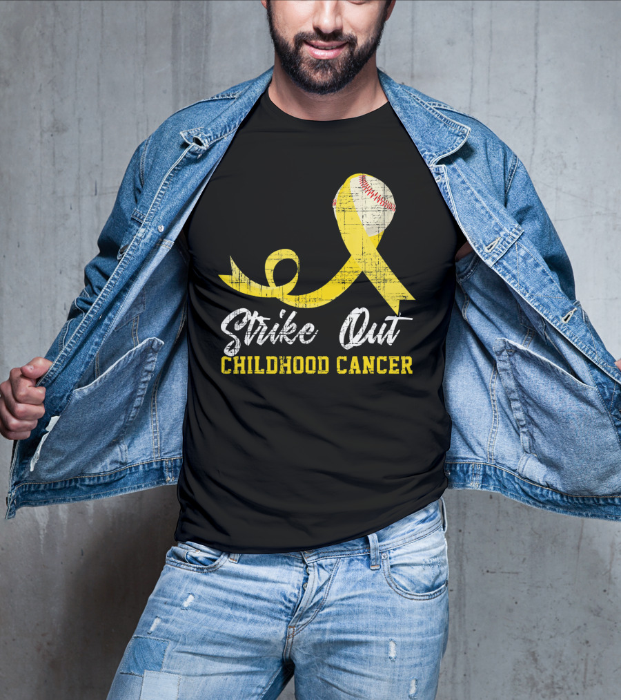 Strike Out Childhood Cancer Baseball Awareness T-Shirt