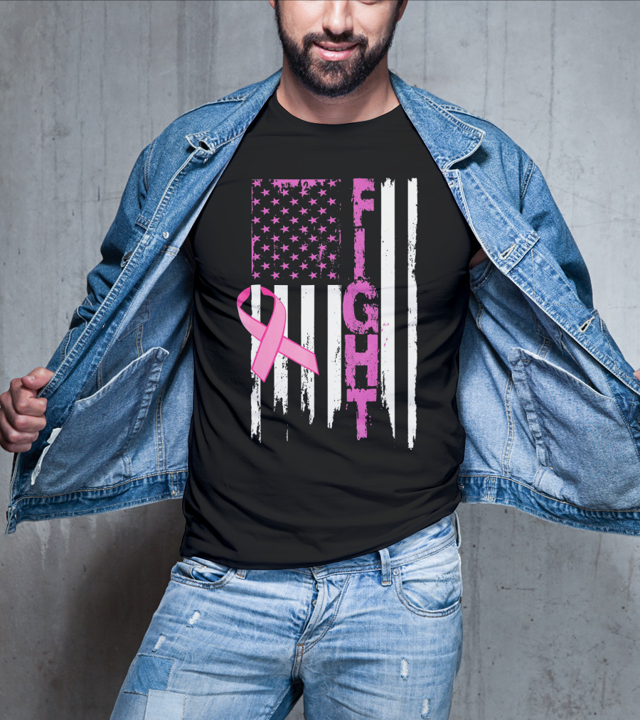Fight Pink Ribbon Relay For Life Day Flag T-Shirt