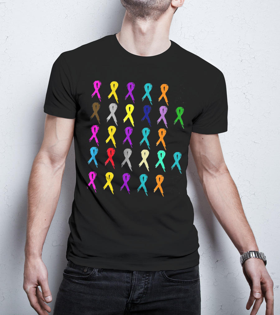 Women In October Wear More Ribbon Breast Cancer Awareness Multicolor Support T-Shirt