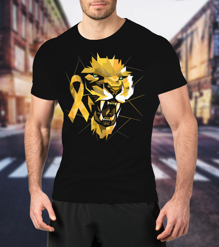 Lion Warrior Childhood Cancer Awareness T-Shirt
