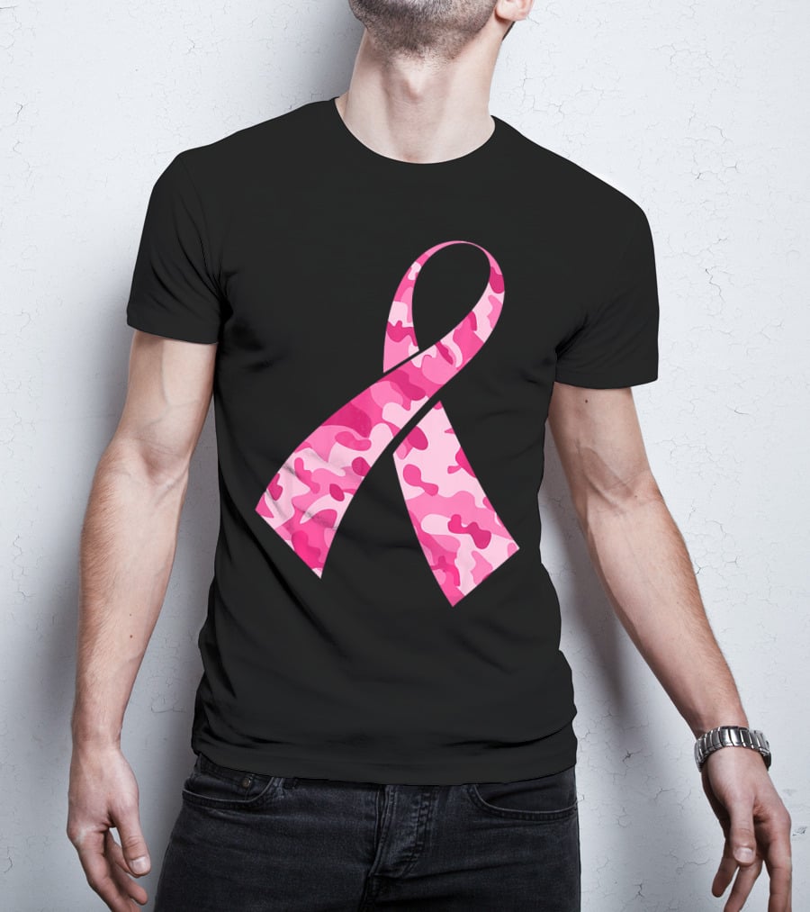 Pink Camouflage Ribbon Breast Cancer Awareness Month T-Shirt