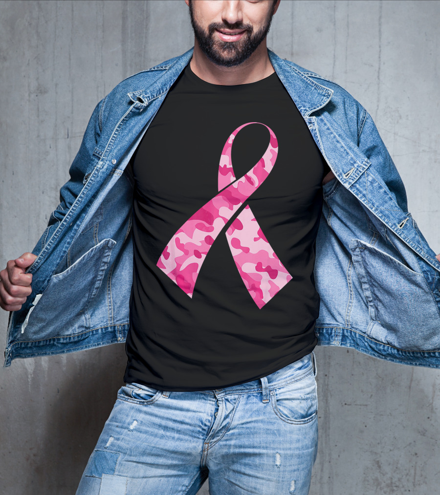 Pink Camouflage Ribbon Breast Cancer Awareness Month T-Shirt