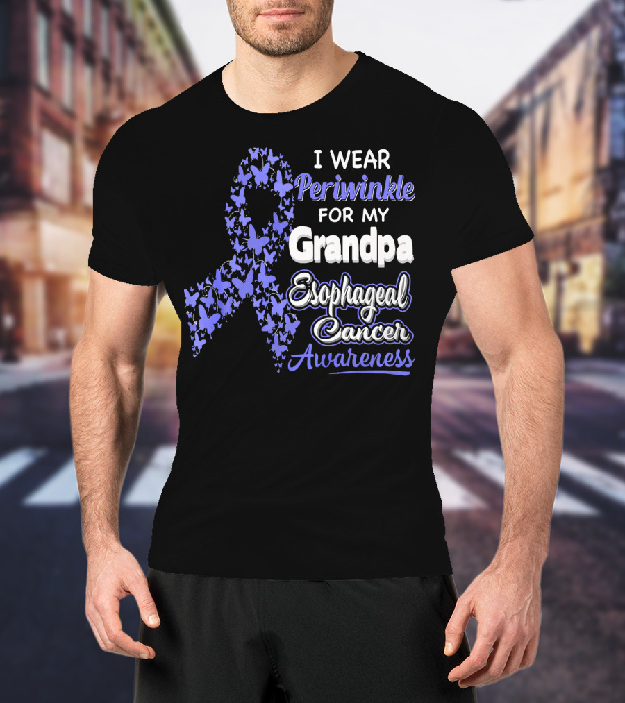 I Wear Periwinkle For My Grandpa Esophageal Cancer Awareness T-Shirt
