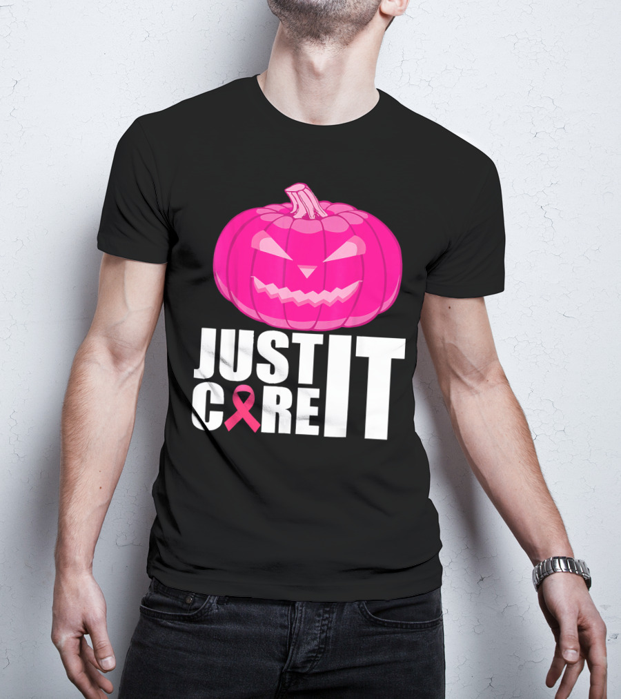 Just Cure It Pink Pumpkin Breast Cancer Awareness T-Shirt