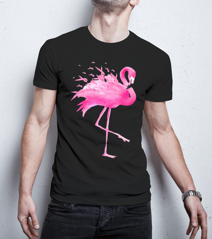 Funny Flamingo Breast Cancer Awareness Pink Bird Iconic T-Shirt