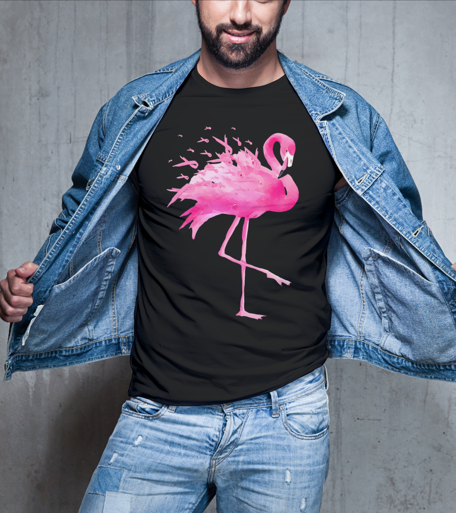 Funny Flamingo Breast Cancer Awareness Pink Bird Iconic T-Shirt