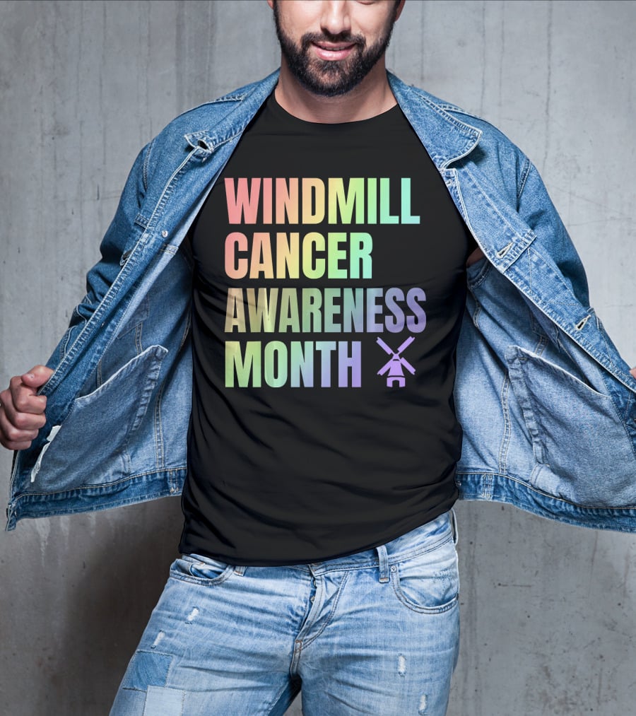 Windmill Cancer Awareness Month T-Shirt