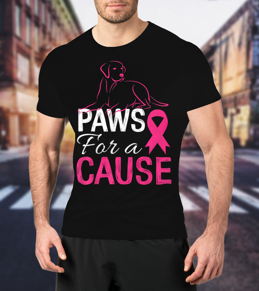 Paws For A Cause Breast Cancer Awareness Pink T-Shirt