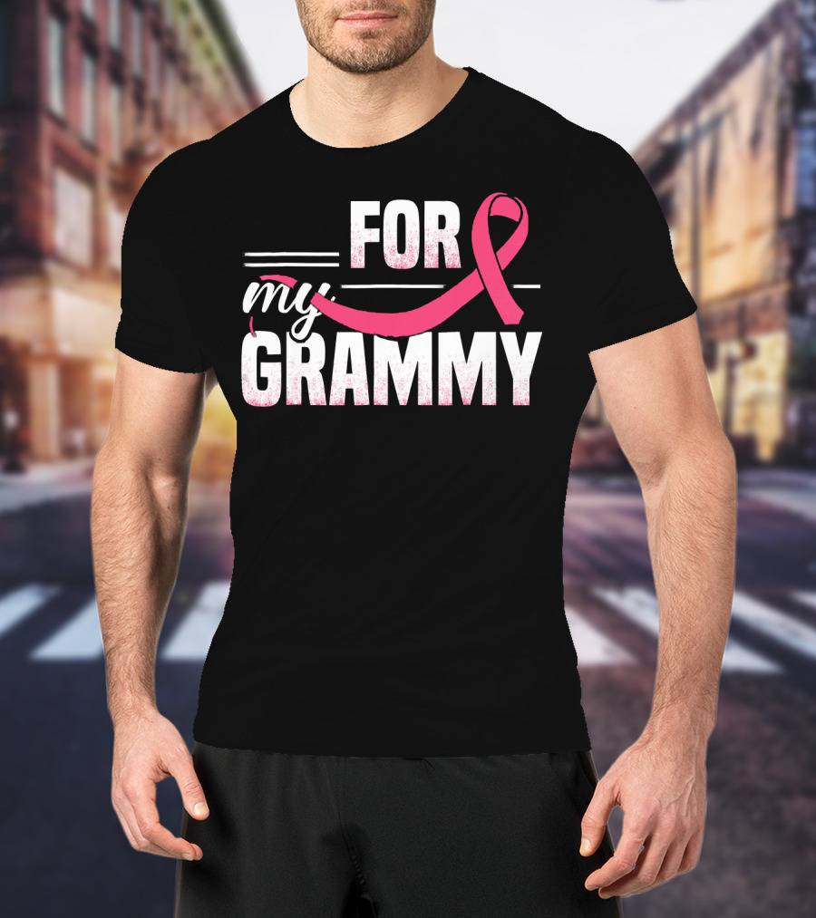 For My Grammy Pink Ribbon Breast Cancer Awareness T-Shirt