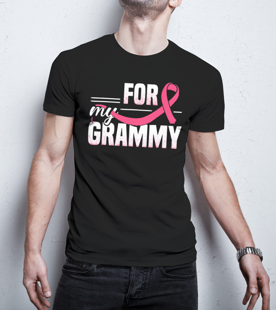 For My Grammy Pink Ribbon Breast Cancer Awareness T-Shirt