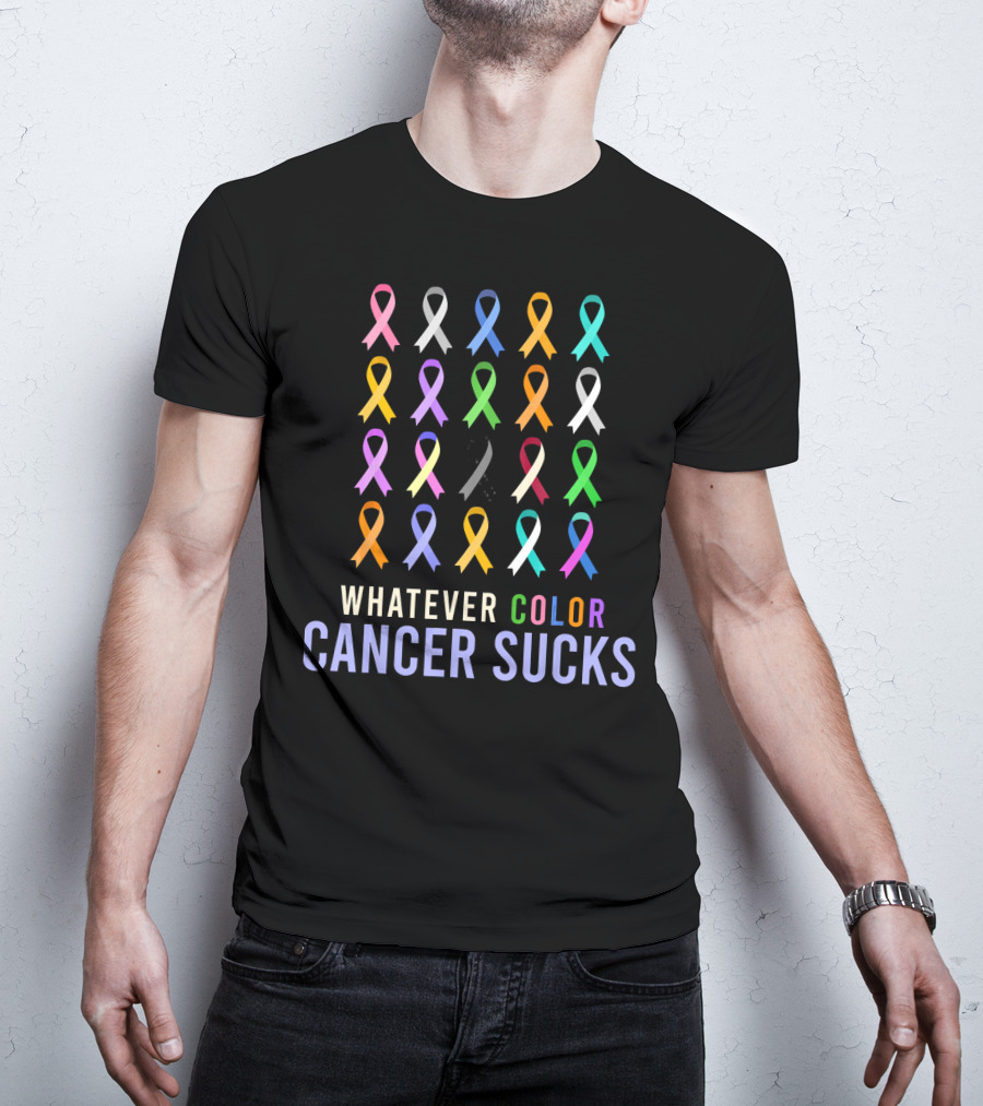Whatever Color Cancer Sucks All Awareness Ribbons T-Shirt