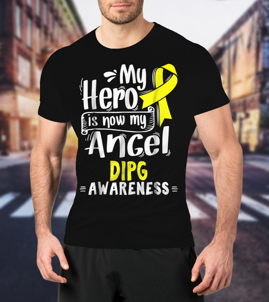 My Hero Is Now My Angel DIPG Awareness T-Shirt