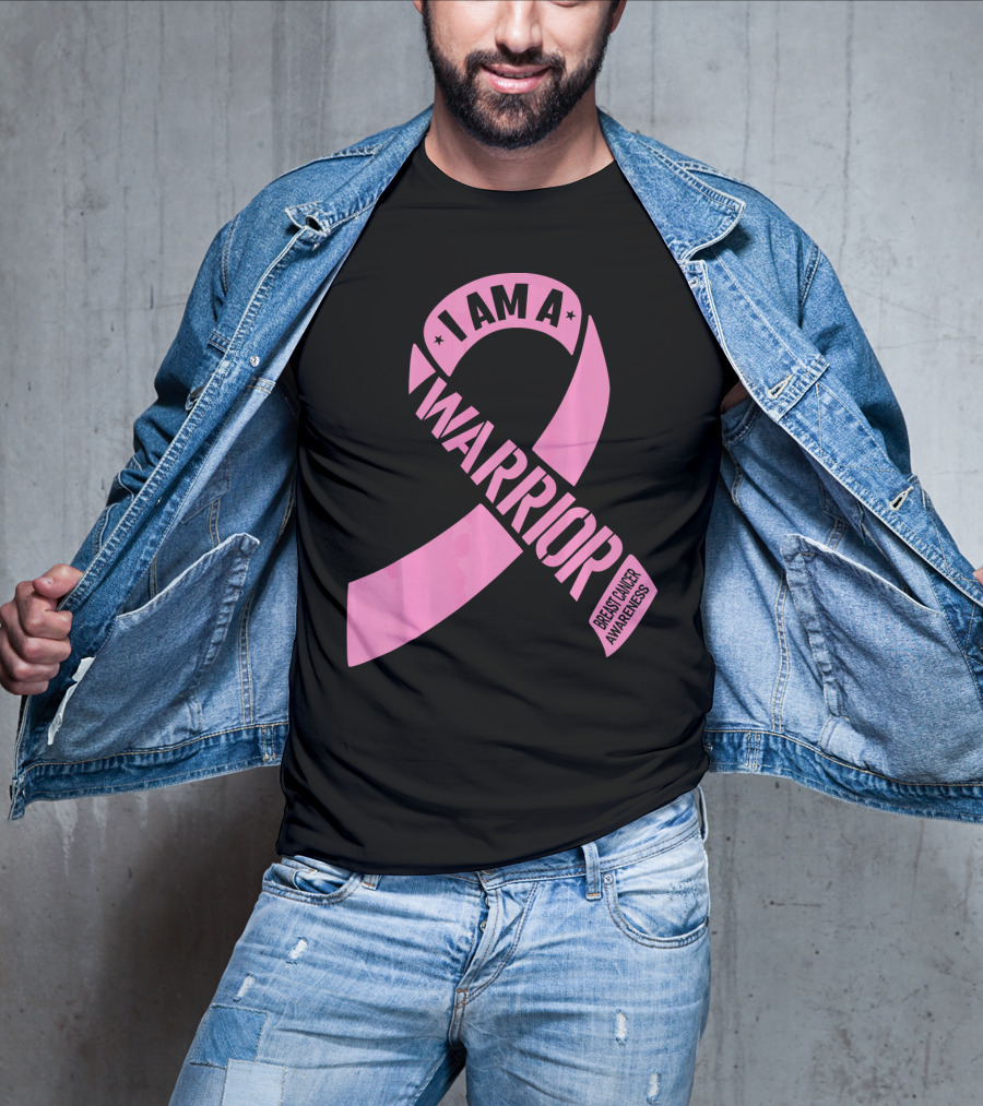 I Am A Warrior Pink Ribbon Breast Cancer Awareness T-Shirt