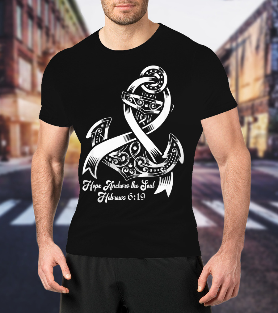 Hope Anchors The Soul Hebrews 6:19 Lung Cancer Awareness T-Shirt