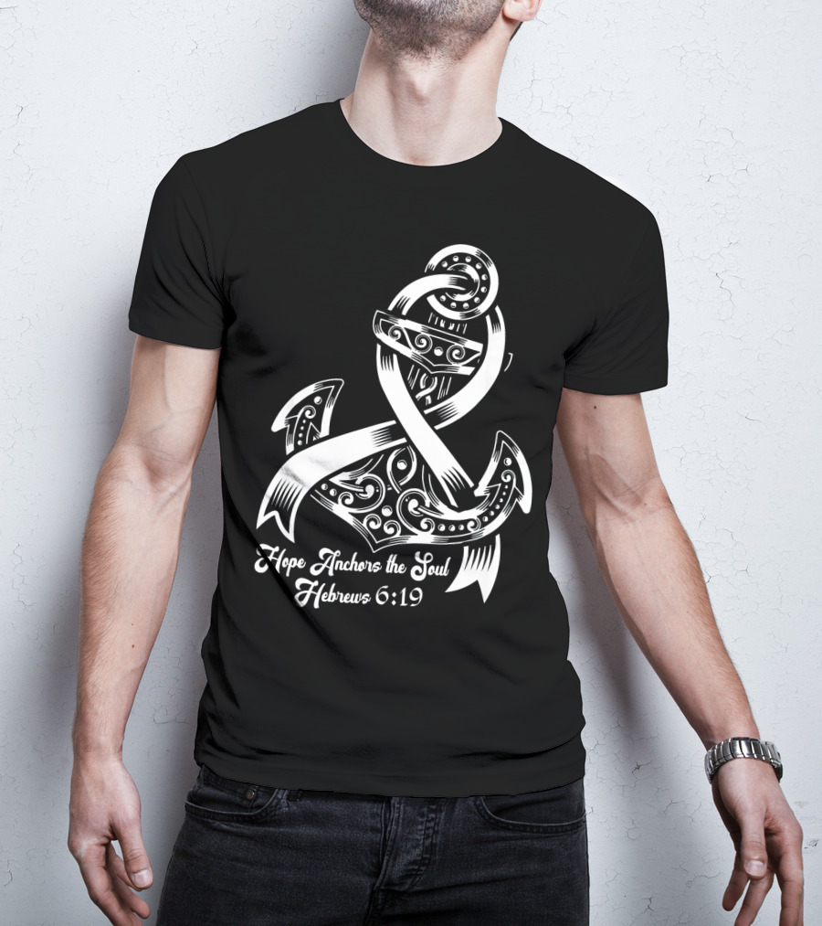 Hope Anchors The Soul Hebrews 6:19 Lung Cancer Awareness T-Shirt