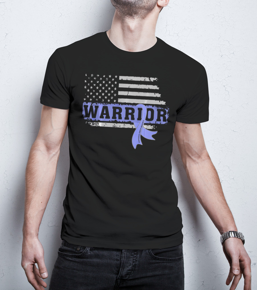 Warrior Esophageal Cancer Awareness American Flag T-Shirt