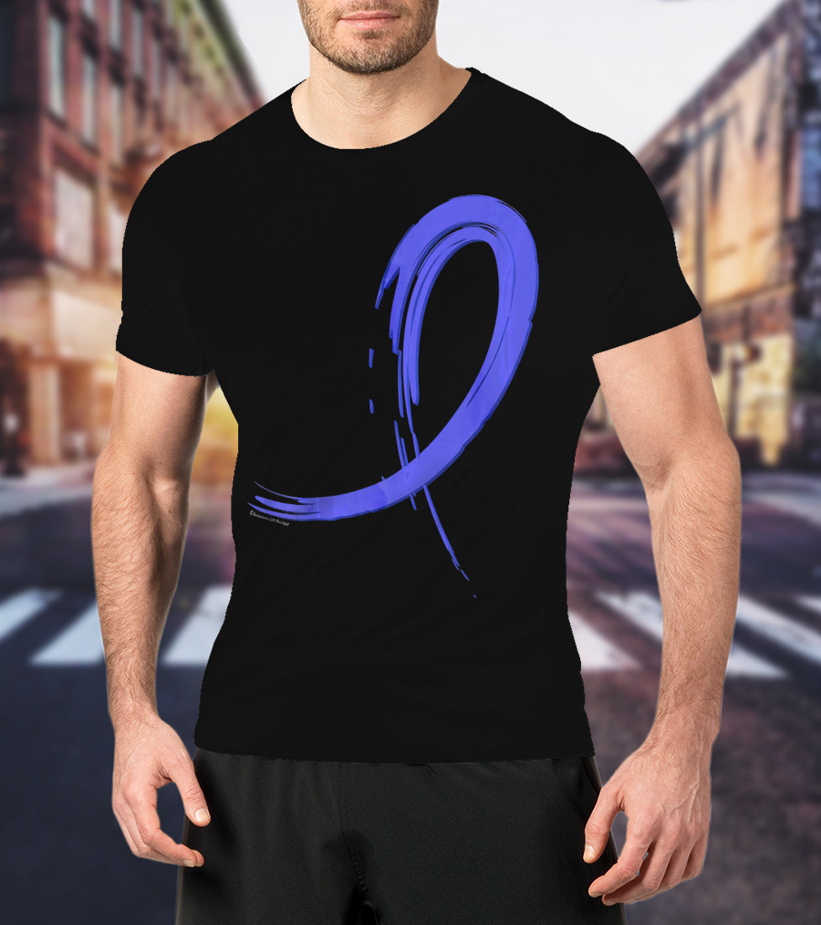 Colon Cancer Blue Graffiti Ribbon Awareness T-Shirt