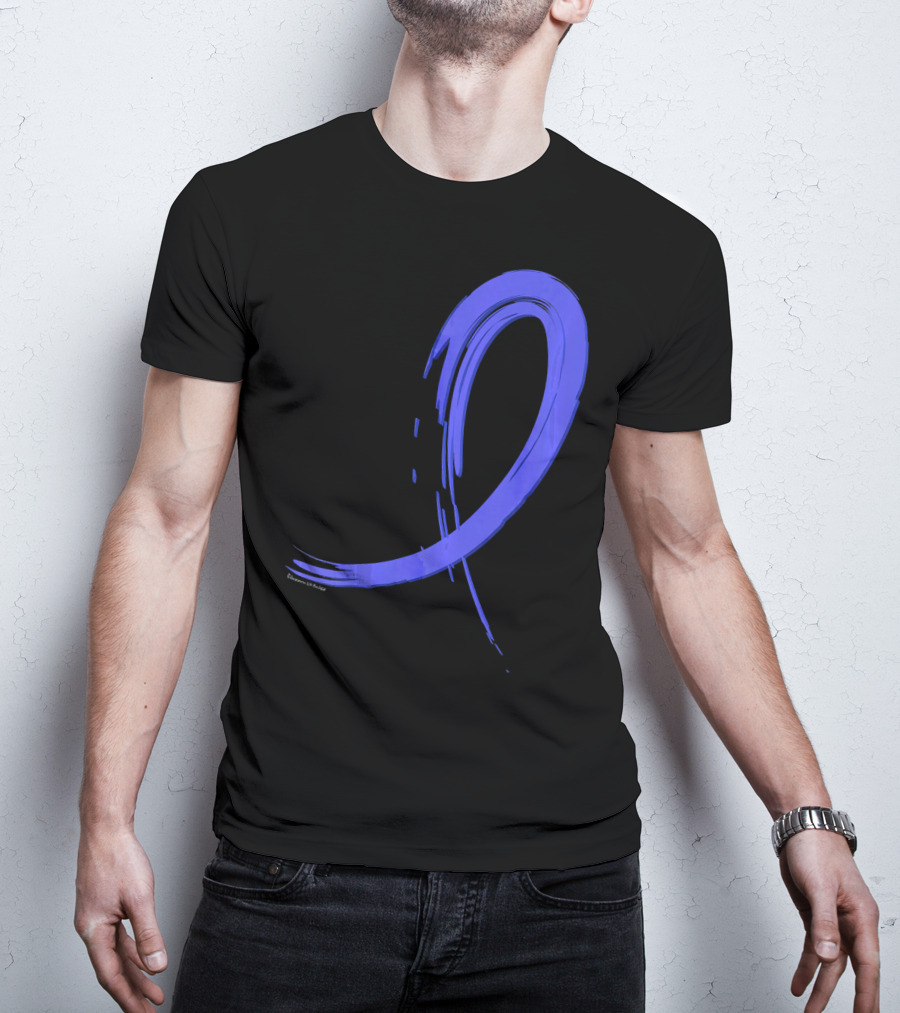 Colon Cancer Blue Graffiti Ribbon Awareness T-Shirt