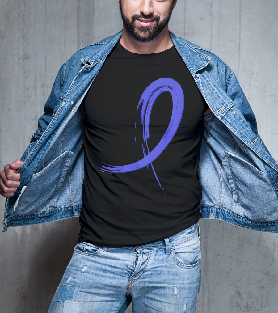 Colon Cancer Blue Graffiti Ribbon Awareness T-Shirt