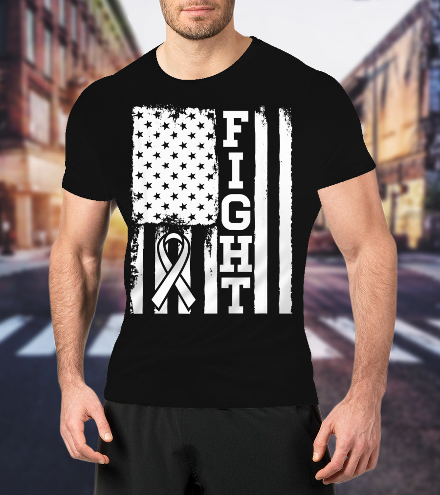 Fight Flag For Lung Cancer Awareness T-Shirt