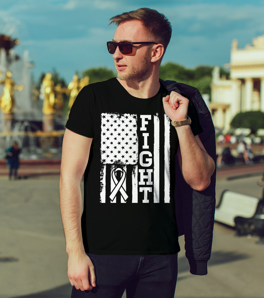 Fight Flag For Lung Cancer Awareness T-Shirt