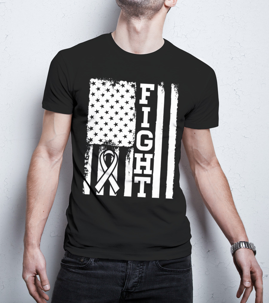 Fight Flag For Lung Cancer Awareness T-Shirt
