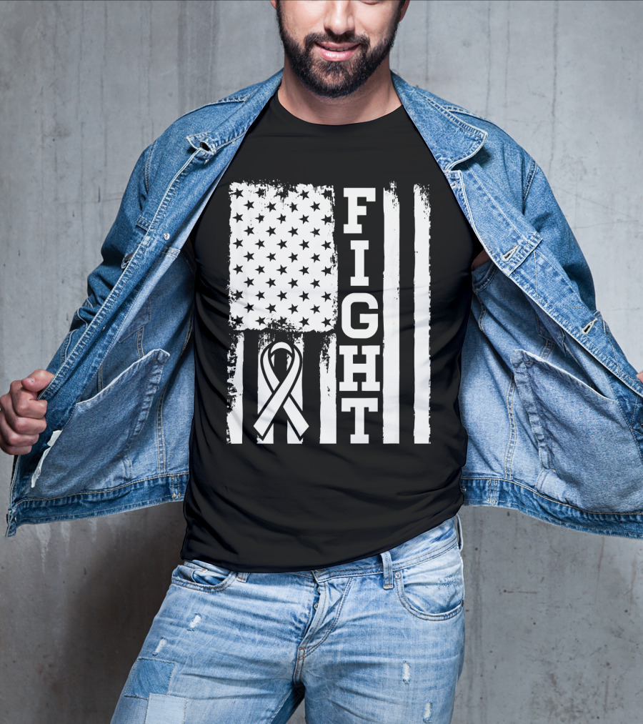 Fight Flag For Lung Cancer Awareness T-Shirt