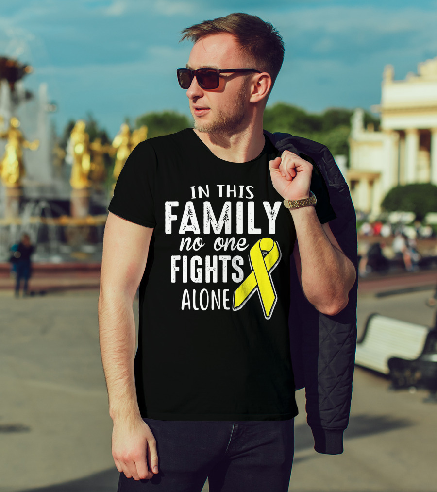 In This Family No One Fights Alone Yellow Ribbon Sarco T-Shirt