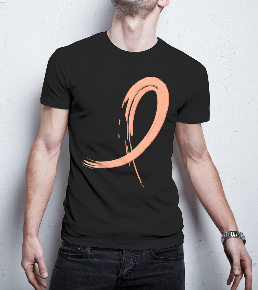 Endometrial Cancer Peach Ribbon Graffiti T-Shirt
