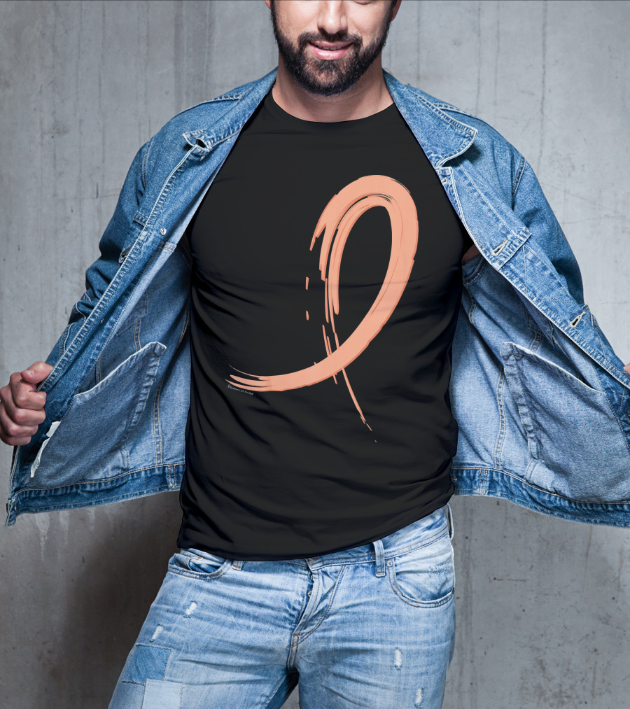 Endometrial Cancer Peach Ribbon Graffiti T-Shirt