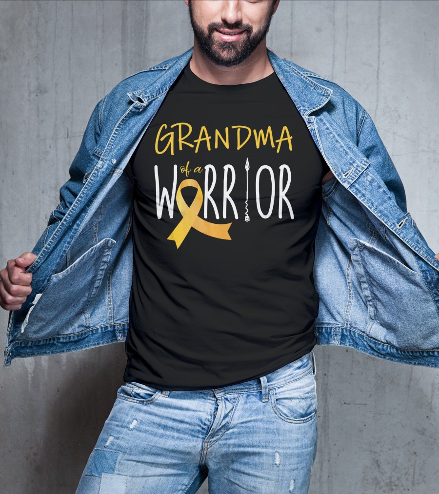 Grandma Of A Warrior Childhood Cancer Awareness T-Shirt