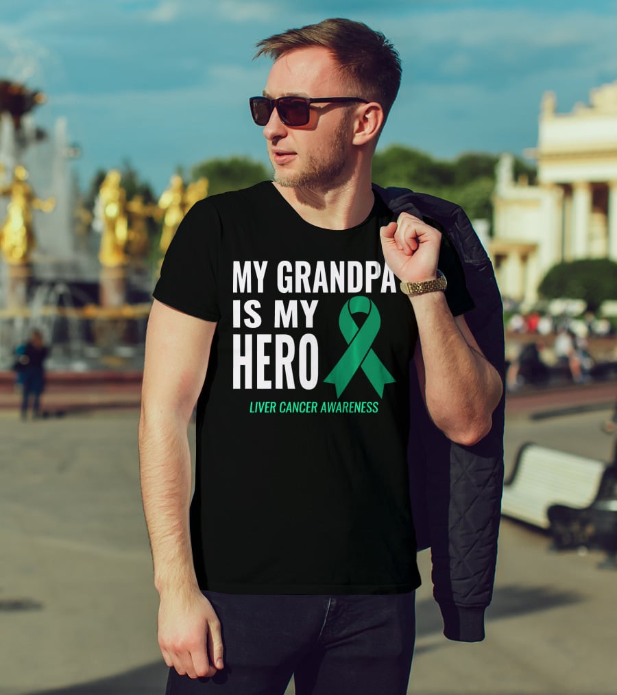 My Grandpa Is My Hero Liver Cancer Awareness T-Shirt