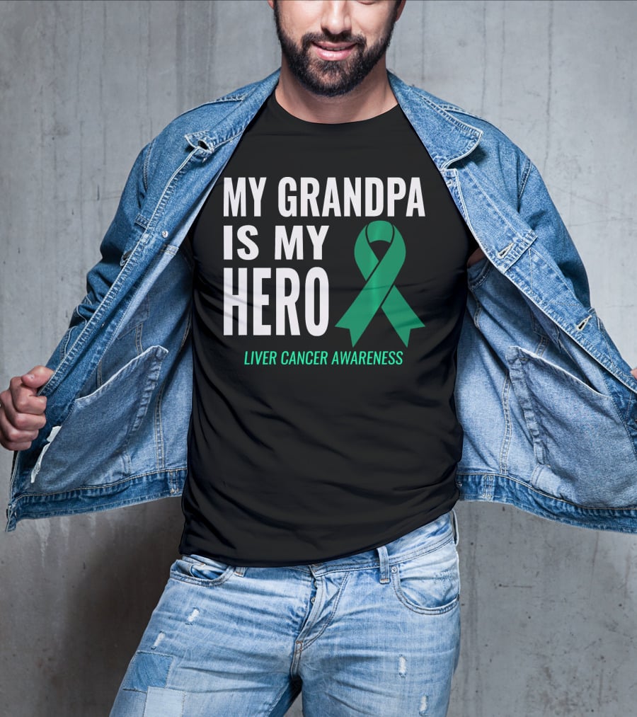 My Grandpa Is My Hero Liver Cancer Awareness T-Shirt