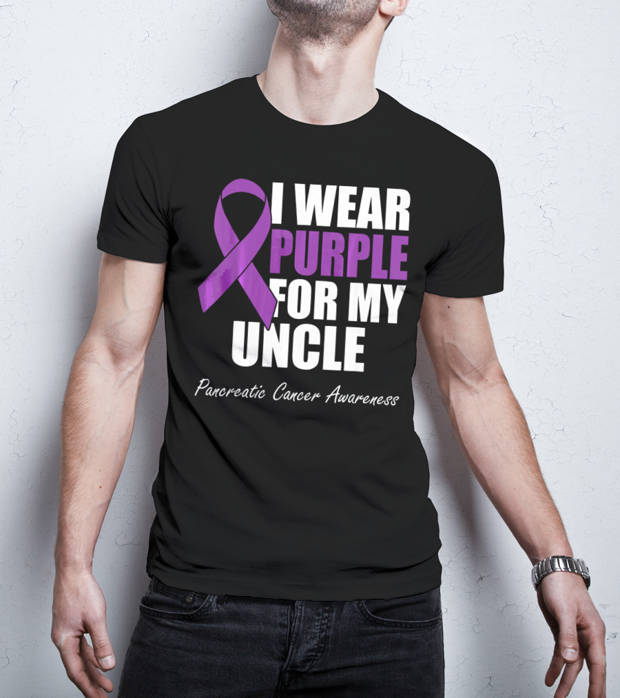 I Wear Purple For My Uncle Pancreatic Cancer Awareness T-Shirt